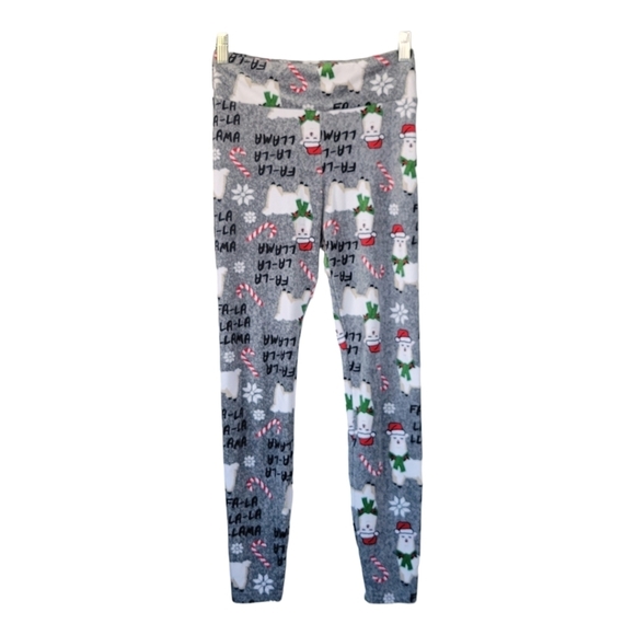 Super Soft‎ Juniors' M Holiday Christmas Llama Velour Leggings Lounge Pants PJs - Picture 11 of 13